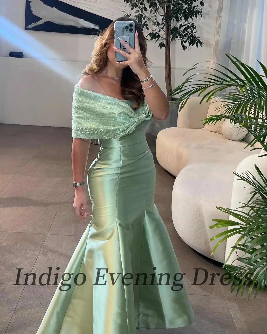 Indigo Satin Prom Dresses Strapless Floor-Length Mermaid Women Formal Party Elegant Gown 2024 vestidos de gala