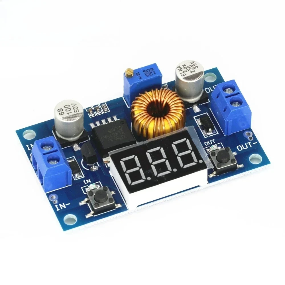 XL4015 5A 벅 컨버터 모듈 75W DC-DC 조정 가능한 스텝다운 전압 레귤레이터 디지털 전압계가 있는 배터리 충전기