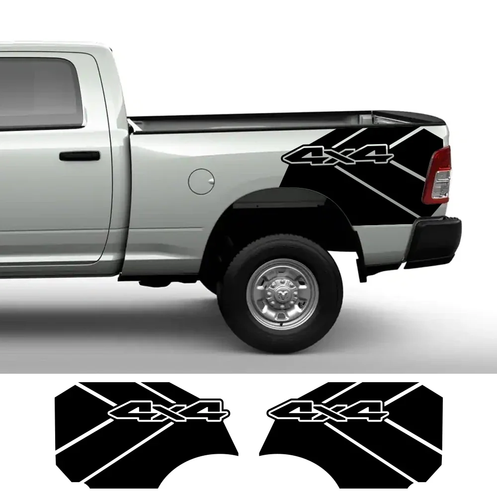 Pegatinas laterales para cama trasera de camioneta, gráficos para maletero de camión Dodge Ram Rebel TRX Grunge 4X4, calcomanía decorativa, cubierta de vinilo, accesorios para automóviles