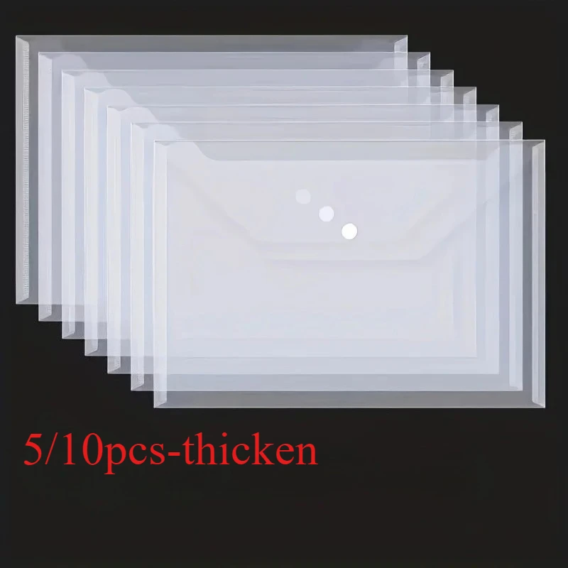 

Plastic File Bag, Transparent Waterproof Envelope Bag, Reusable, Student Stationery Storage Bag File Folder Office Storage Bag