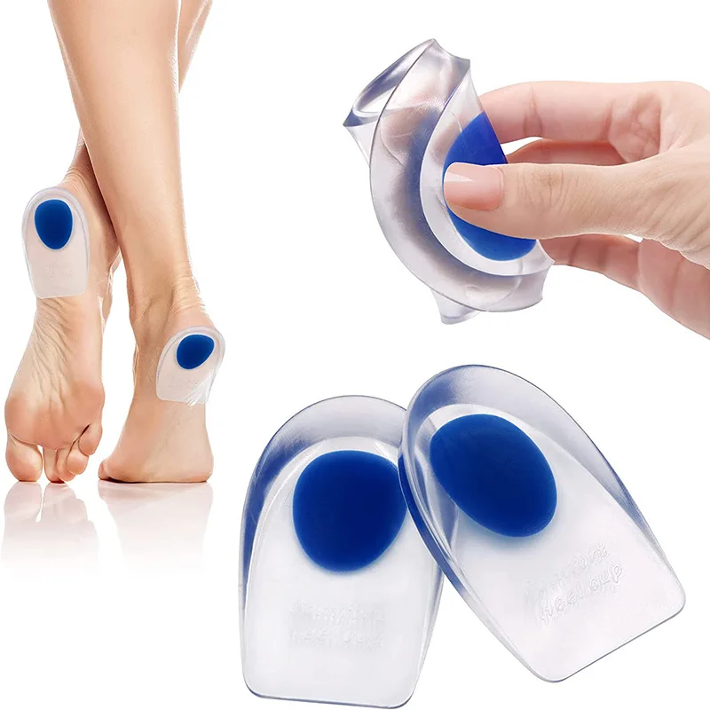 Soft Silicone Gel Insoles for Heel Spurs Pain Relief Foot Cushion Foot Massager Care Heel Cups Shoe Pads Height Increase Insoles