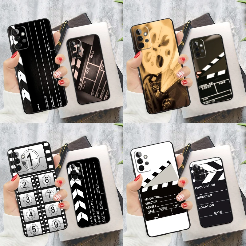 Film Movie Clapperboard Clapper Board Cover For Samsung Galaxy A55 A35 A25 A15 A52 A32 A12 A14 A34 A54 A51 A71 A13 A33 A53 Case