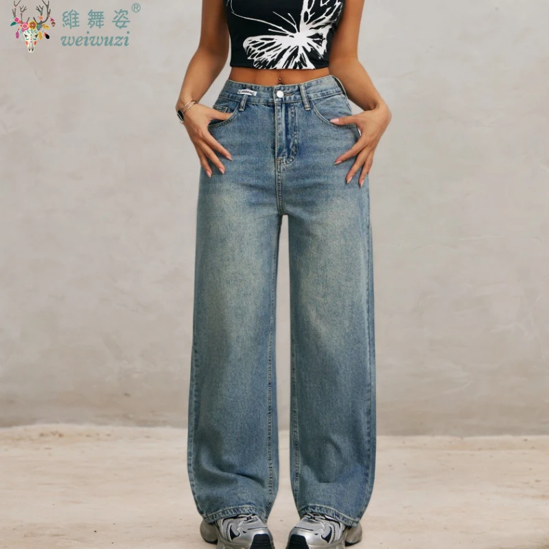 

Y2K женские джинсы-бойфренды прямые джинсы корейские женские эластичные мешковатые джинсовые брюки с карманами на пуговицах повседневные брюки с высокой талией