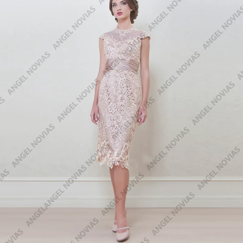 

Короткие кружевные платья длиной до колена для матери невесты, индивидуальное свадебное платье для гостей, Vestido Madre Del Novia