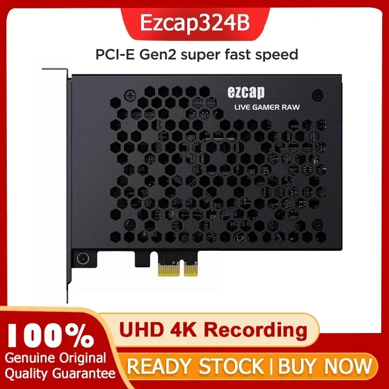 Ezcap324B Live Gamer Raw PCIE 4K Video Capture Card 1080p@120fps Game Record Live Streaming for PS4 PS5 Switch Xbox PC Camcorder