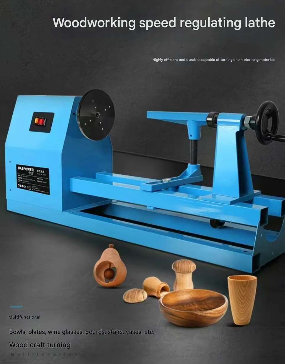 Woodworking lathe small DIY desktop household multi-function round bead machine wooden rotating suona rod lathe