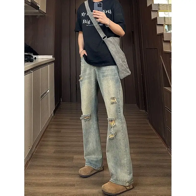 Loose Straight Leg Men's Jeans Casual Workwear Wide Leg Long Trousers for Men Spring Summer Autumn Winter Regular Fit Jeans