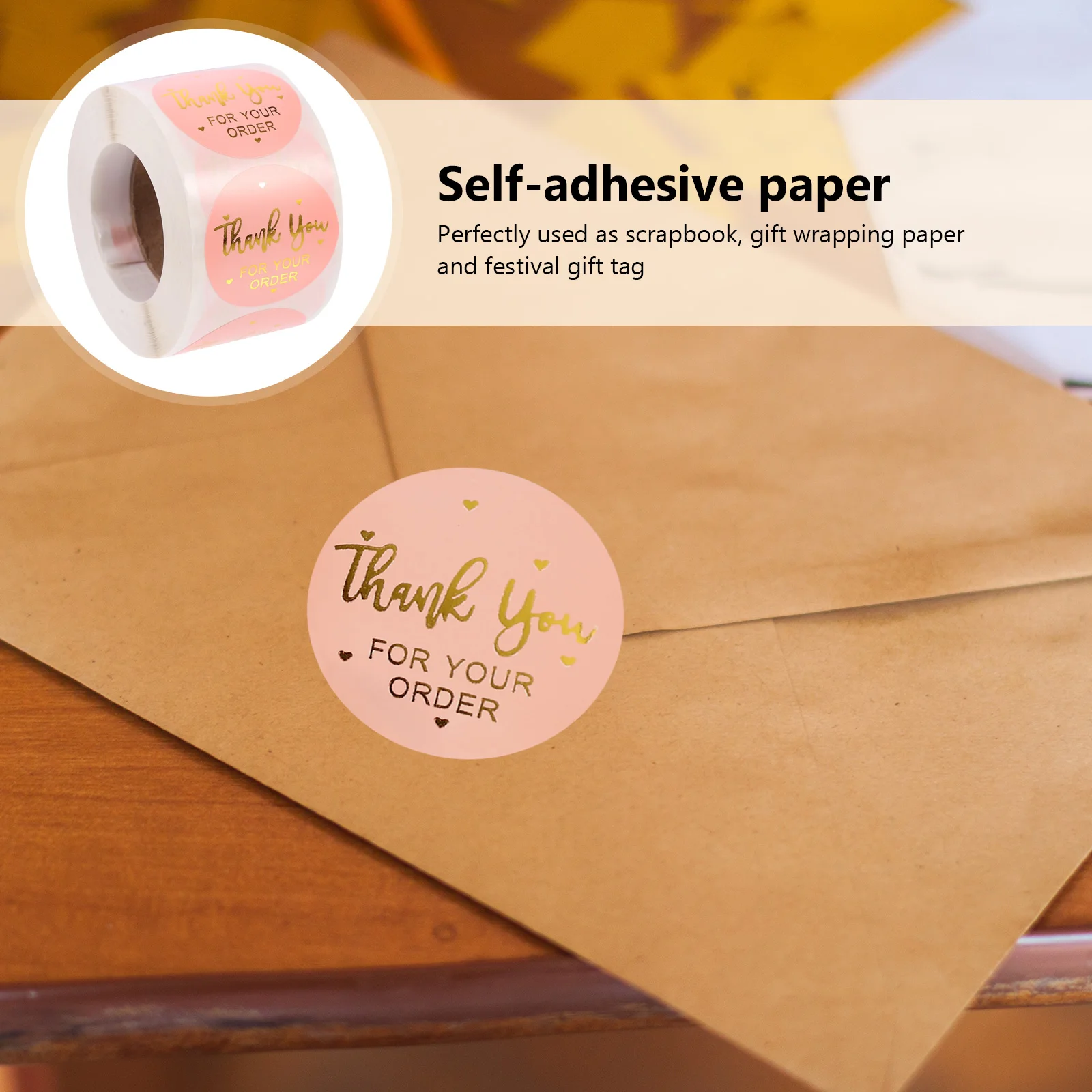 500Pcs Thank You Decal Stickers Gift Packaging Labels for Mailing Envelopes Business Use Gift Label Thank You Label Decal