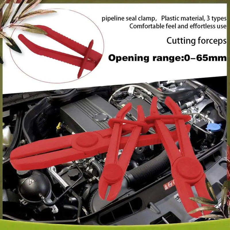AB98-3PCS/Set Car Flexible Hose Clamps Pliers Kit Clamp Sealing Brake Fuel Line Cut Off Clamp Car Water Pipe Repair Fix Tools