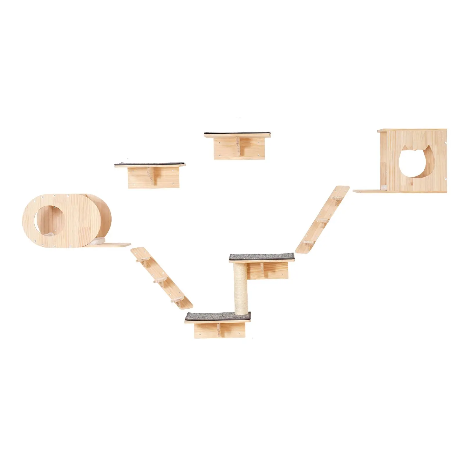 Wall Mounted Cat Shelves, and Perches with Jumping Boards, Beds, Hammocks & Tree, Furniture up to 40 lbs for Sleeping, Playing