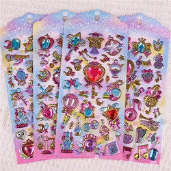 3D Laser Gem Crystal Diamond Stickers Decal Girl Reward Sticker Kids DIY Decoration Phone Case Sticker Girl Crystal Stickers Toy