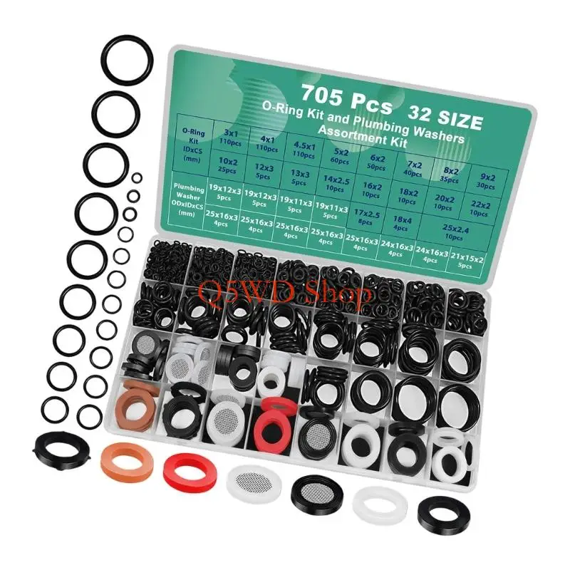 Q5WD Water Hose Seal and O-Rings Assortment Kits Rubber Gaskets Easy to Install