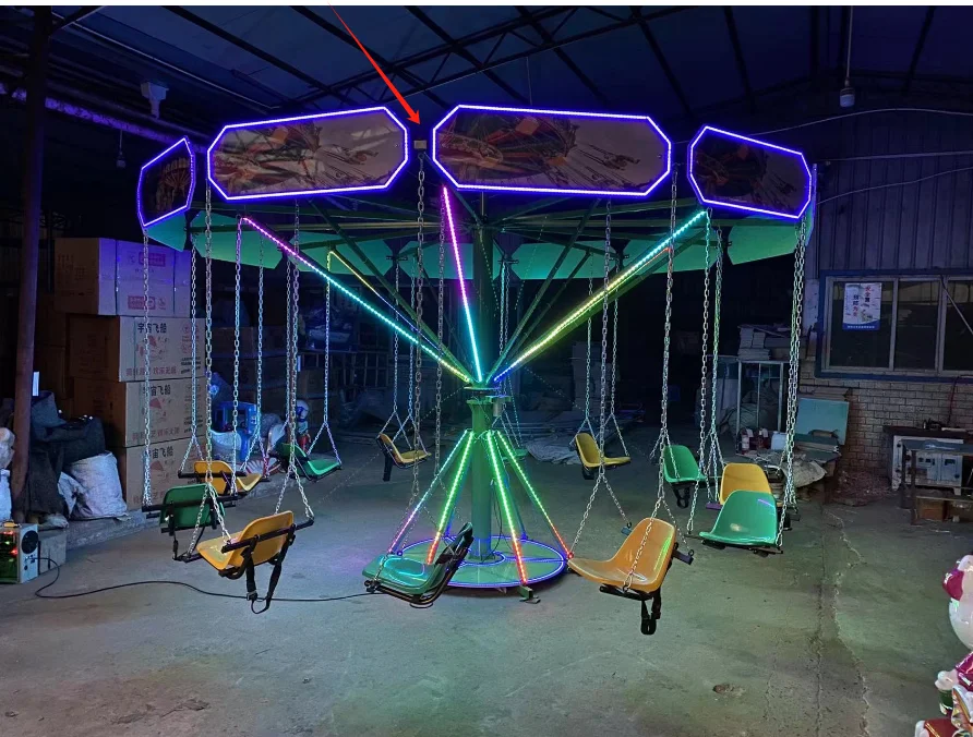 ركوب الملاهي كراسي الطيران كاروسيل للأطفال كراسي أرجوحة للأطفال والكبار دائري الموسيقى