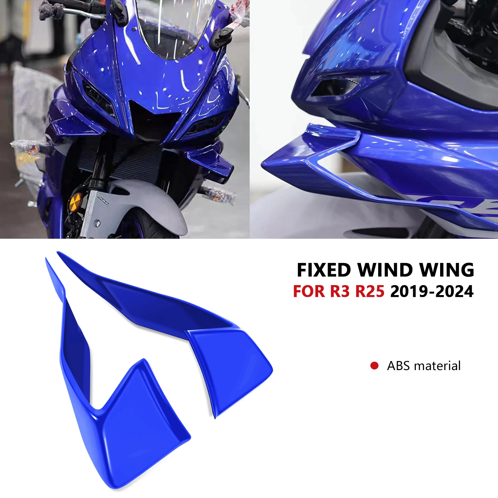

Для YZFR3 2024 2025 YZFR25 2024 YZF R3 R25 2019-2025 мотоциклетная спортивная прижимная сила, голые передние спойлеры, аэродинамический дефлектор крыла
