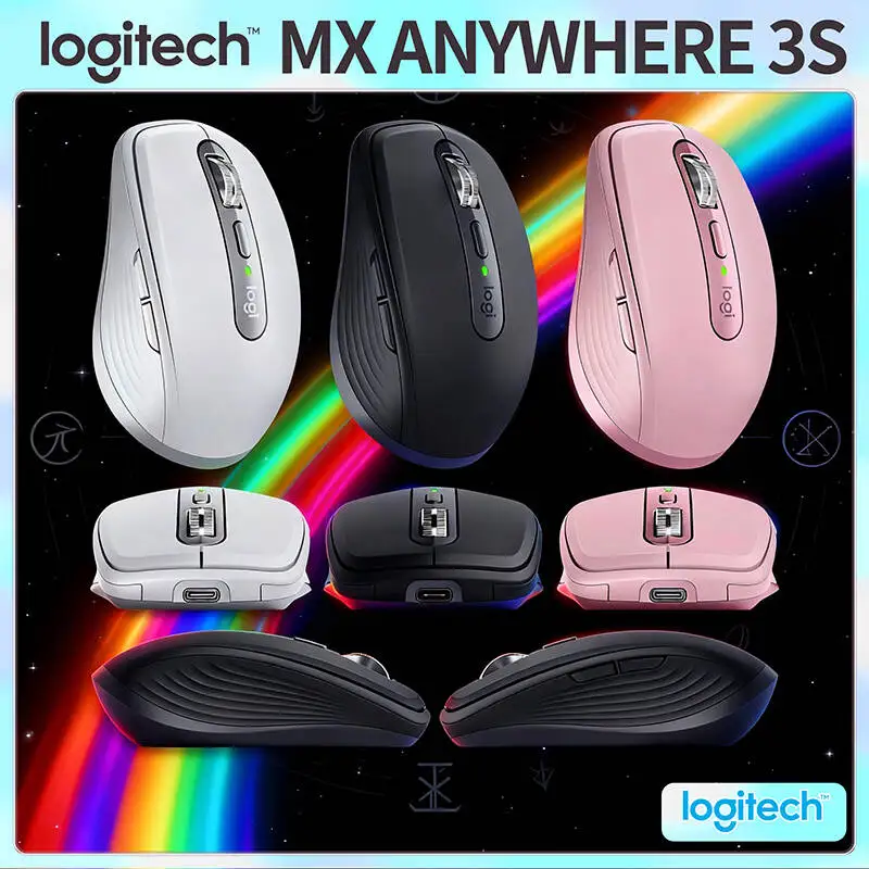 

Компактная мышь Logitech MX Anywhere 3S, эргономичный дизайн, перезаряжаемая, с быстрым прокруткой для портативных ПК Mac
