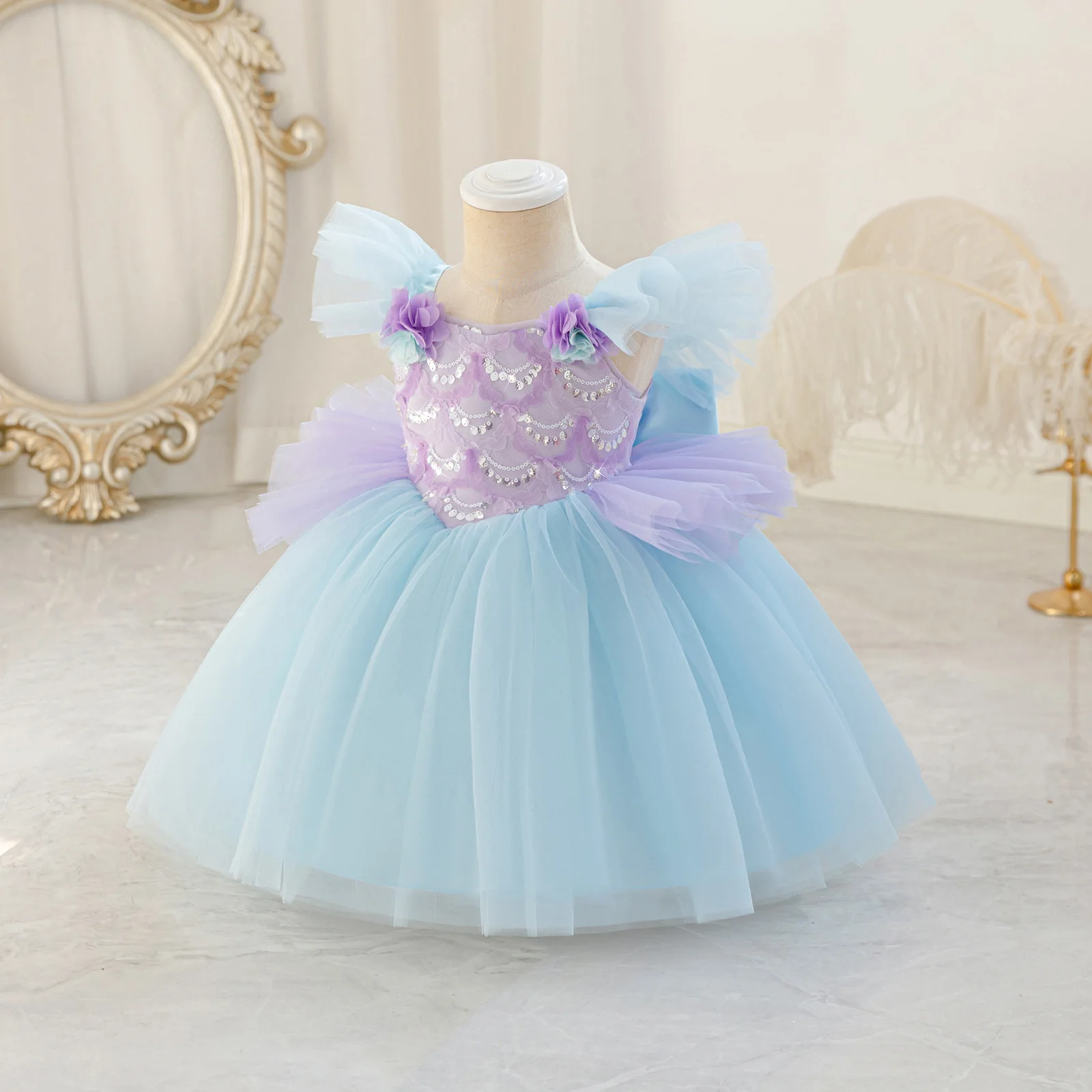 Girls princess dress birthday party dresses children sequined dress kindergarten play costume