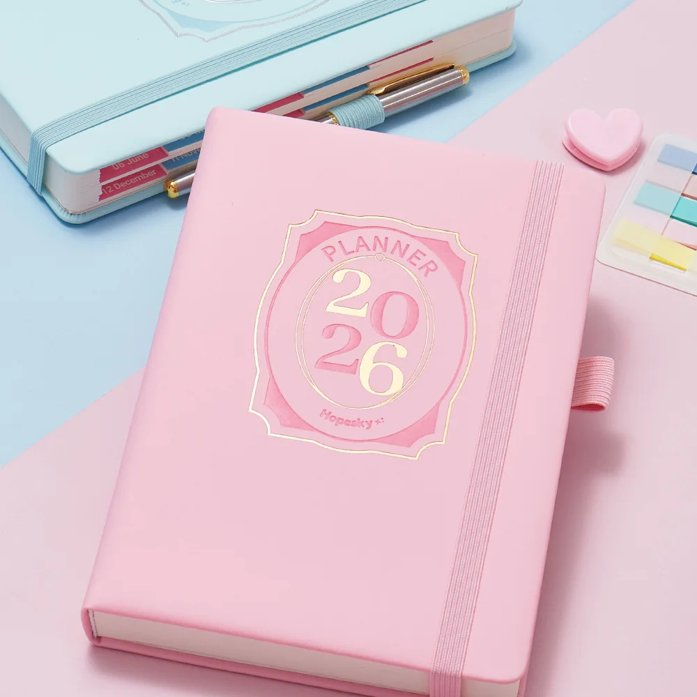 2026 A5-Planer-Organizer mit monatlichen Tabs, To-Do-Liste, elastischer Verschluss, Stiftschlaufe, 80 g/m2 Papier, PU-Softcover-Notizen für das Schulbüro