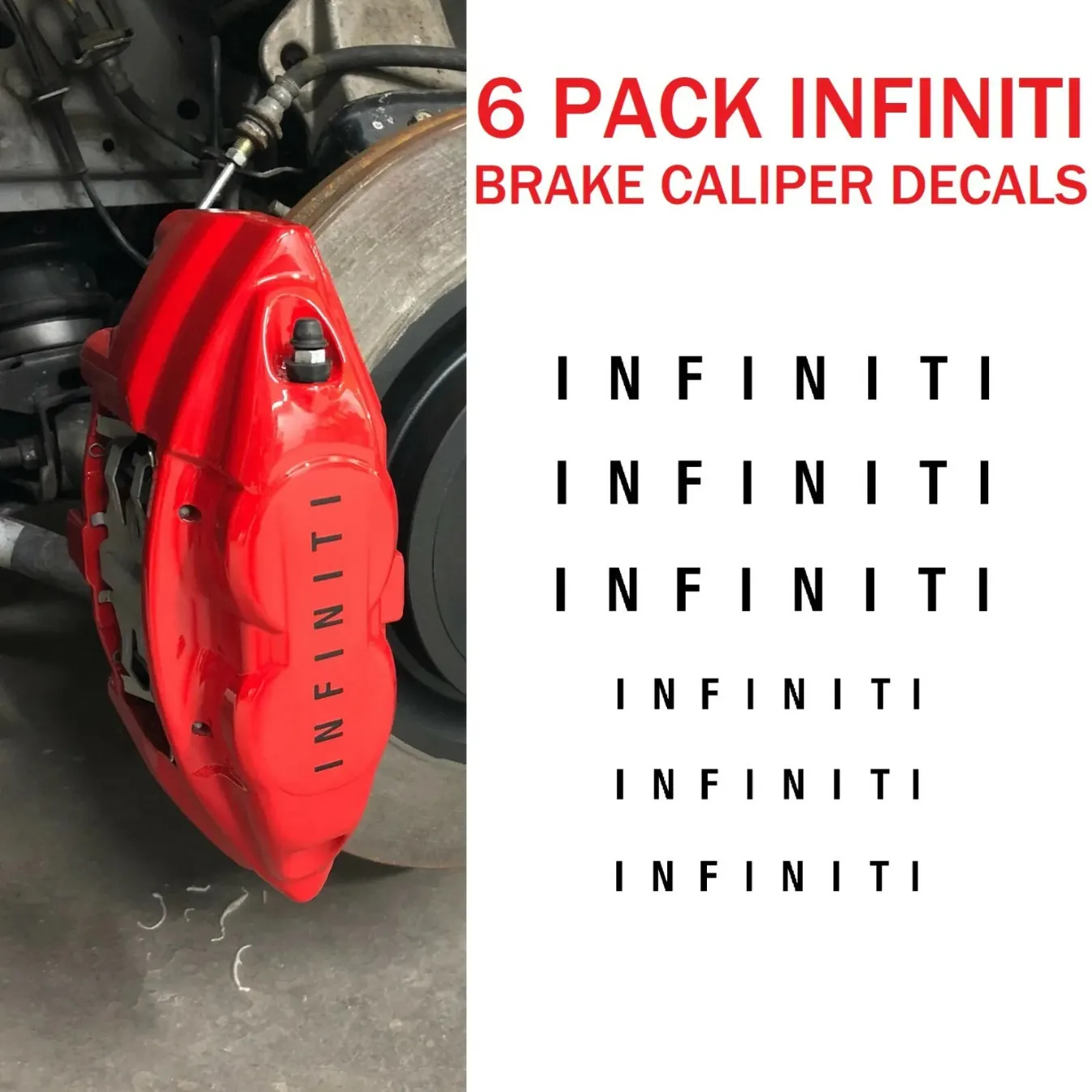 Car Stickers Decals for Infiniti Brake Caliper High Temp Heat Resistant Vinyl Film