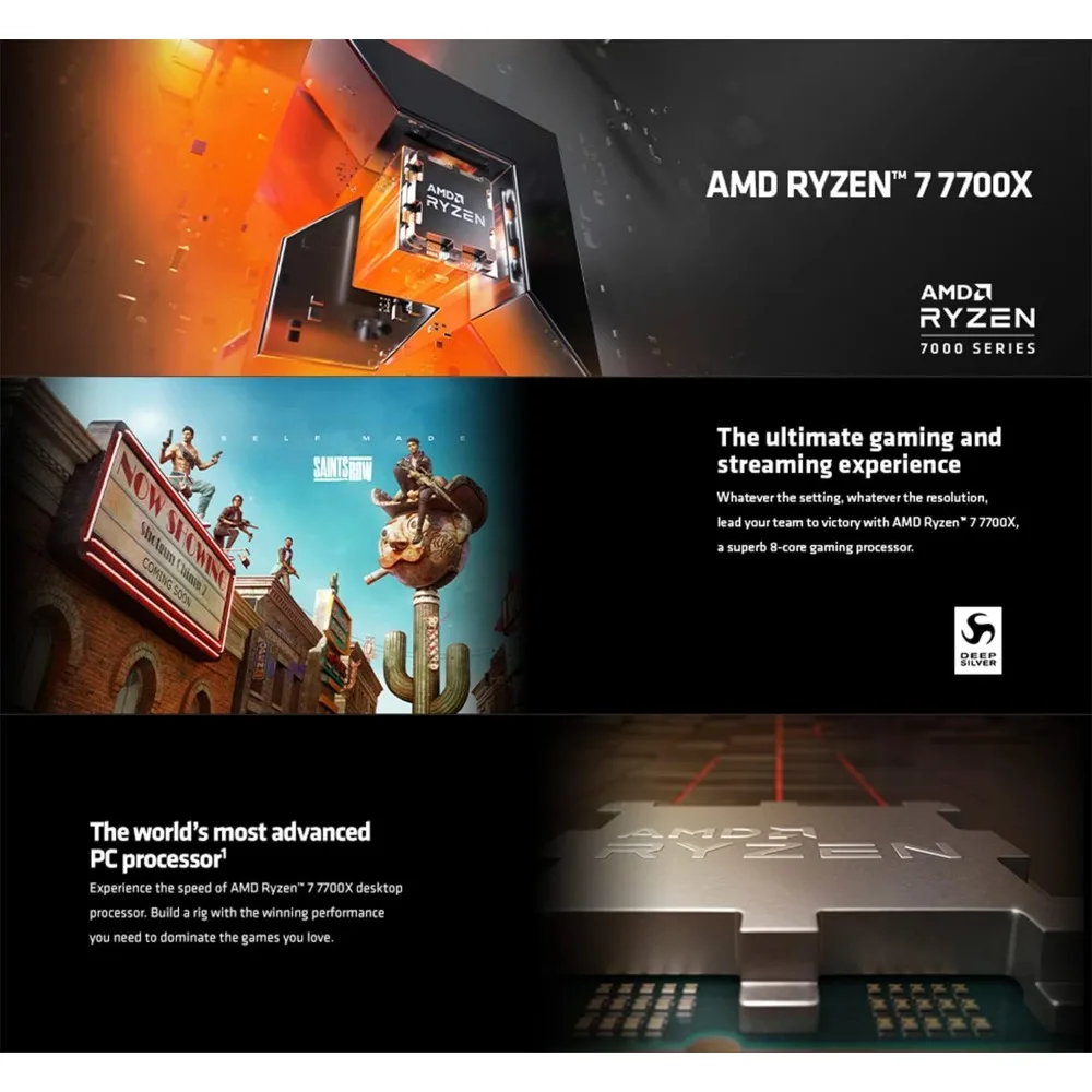 اللوحة الأم MSI PRO B650-P WiFi مع معالج سطح المكتب AMD Ryzen 7 7700X 6-Core