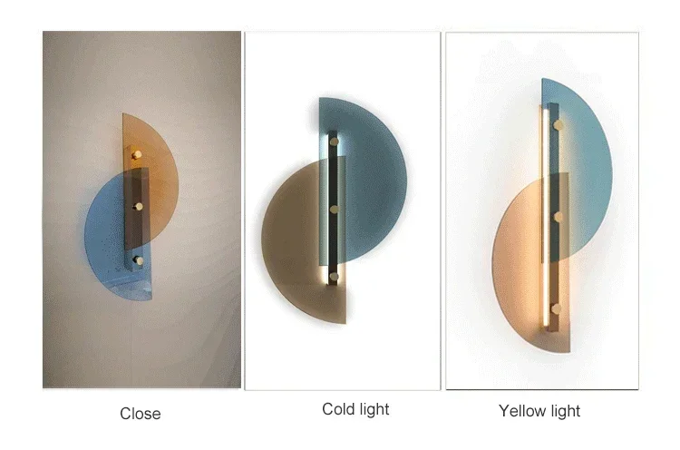 Luz de parede de vidro nórdica para sala, lâmpada de cabeceira do quarto, modelo criativo simples