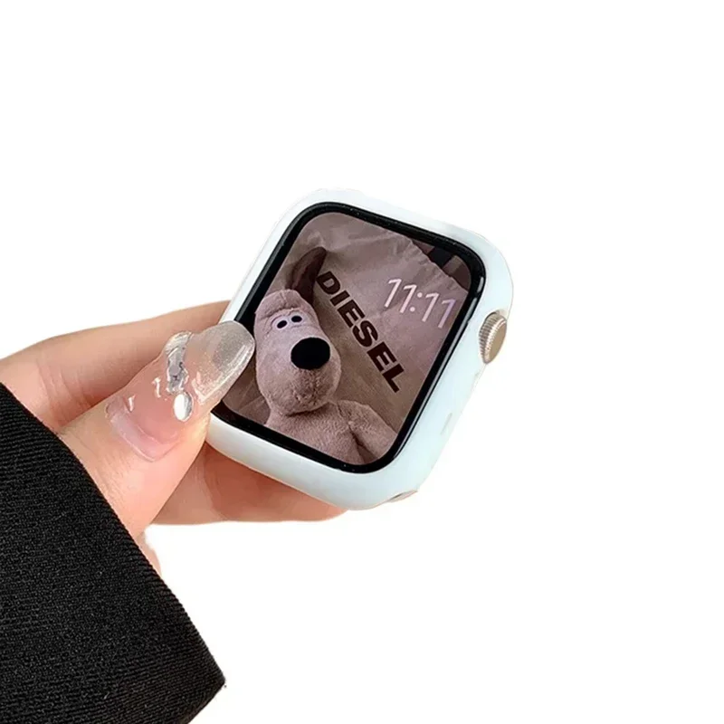 Solid Color Soft Silicone Cover for Apple Watch 40mm 42mm 44mm 38mm Protection Shell Smartwatch Case for Iwatch Series 10 6 5 SE