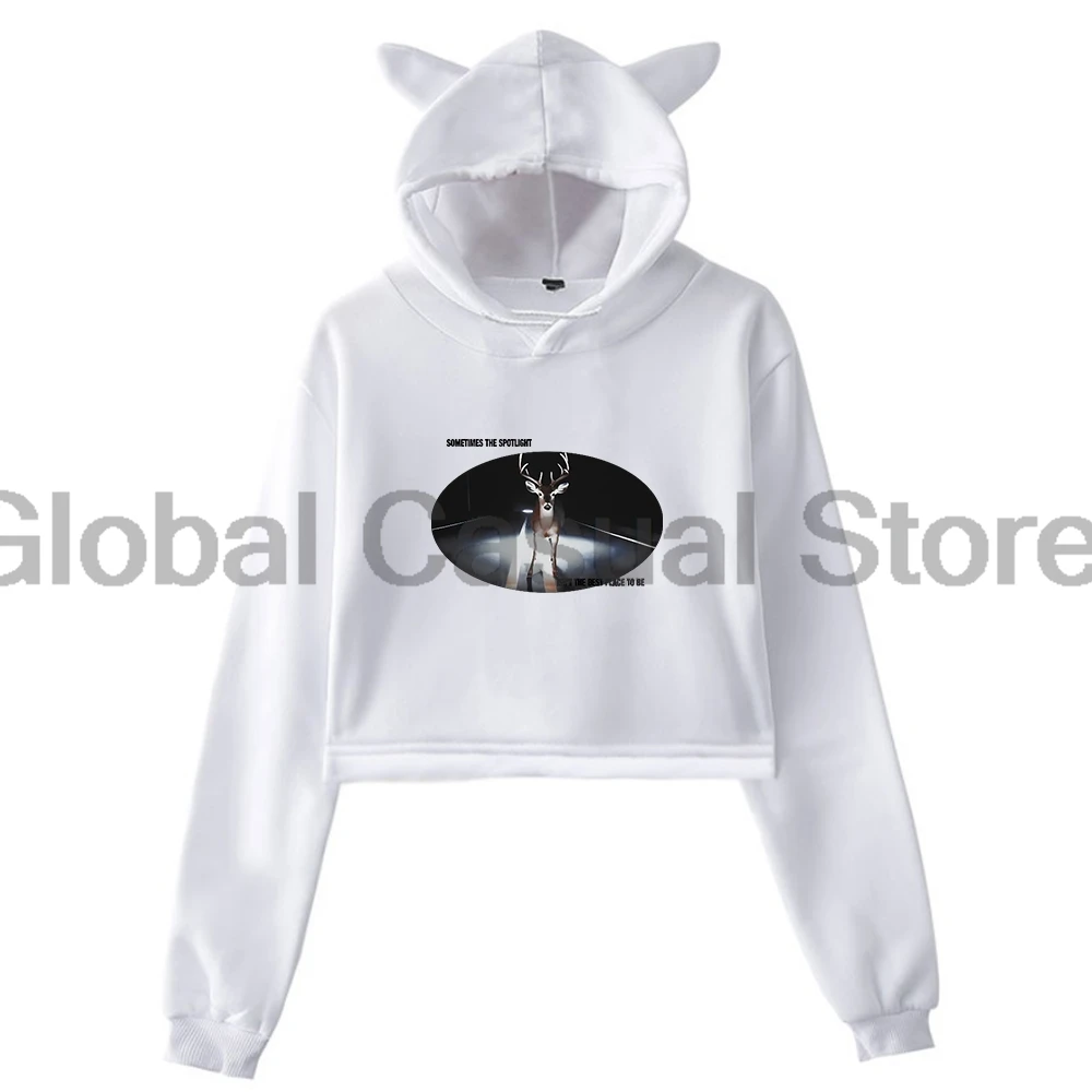 Sturniolo Triplets Spotlight Pullover Fresh Love Merch 2024 New Logo Cat Ears Hoodie Long Sleeve Crop Top Women's Clothes