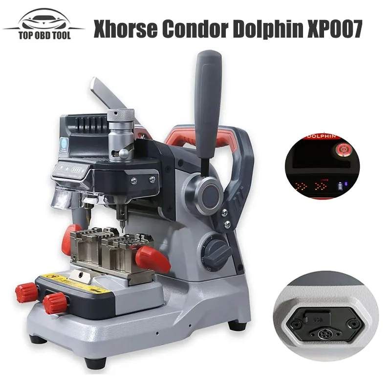 Xhorse Condor Dolphin XP007 Ręczna maszyna do cięcia kluczy zgodna z Bluetooth do zastosowań laserowych / domowych / płaskich kluczy