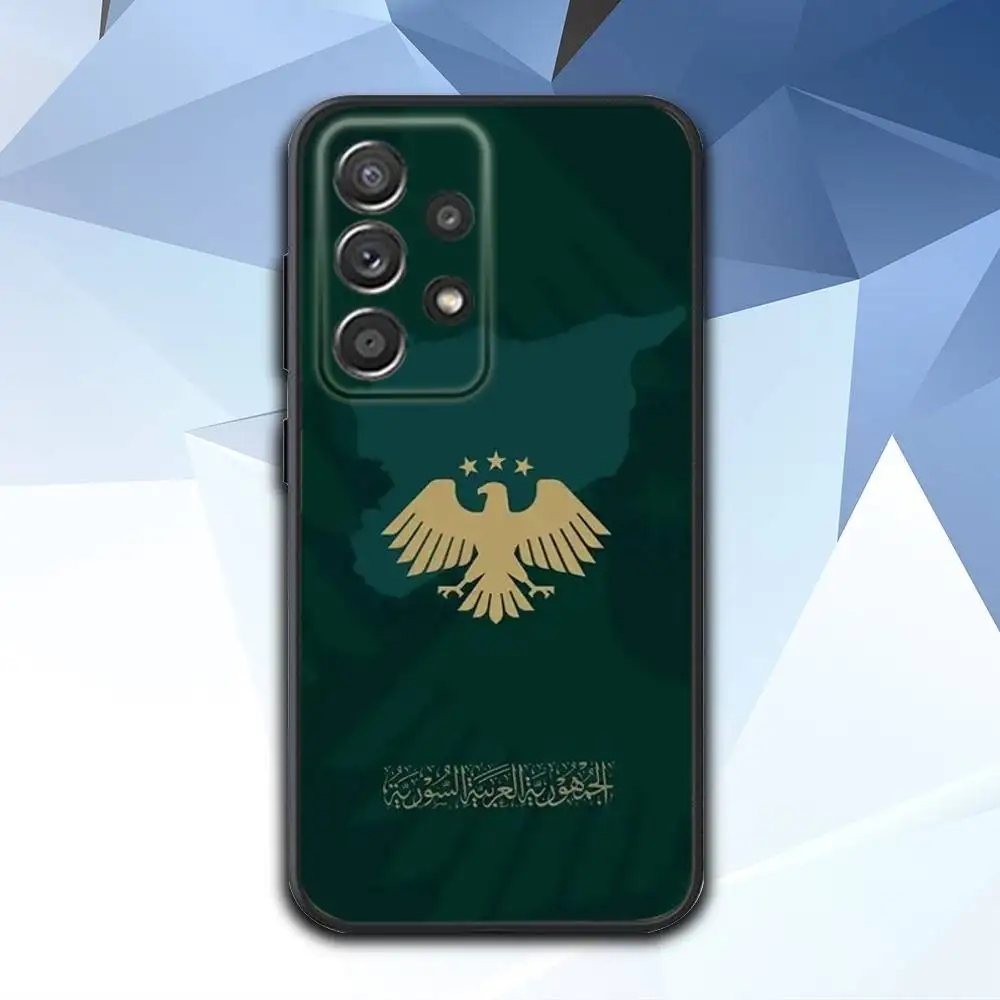 Free S-Syrias Flag Phone Case For Samsung S 25,24,23,22,30,21,10,9,Ultra,Plus,Lite,FE,4,5 G Soft Black Case