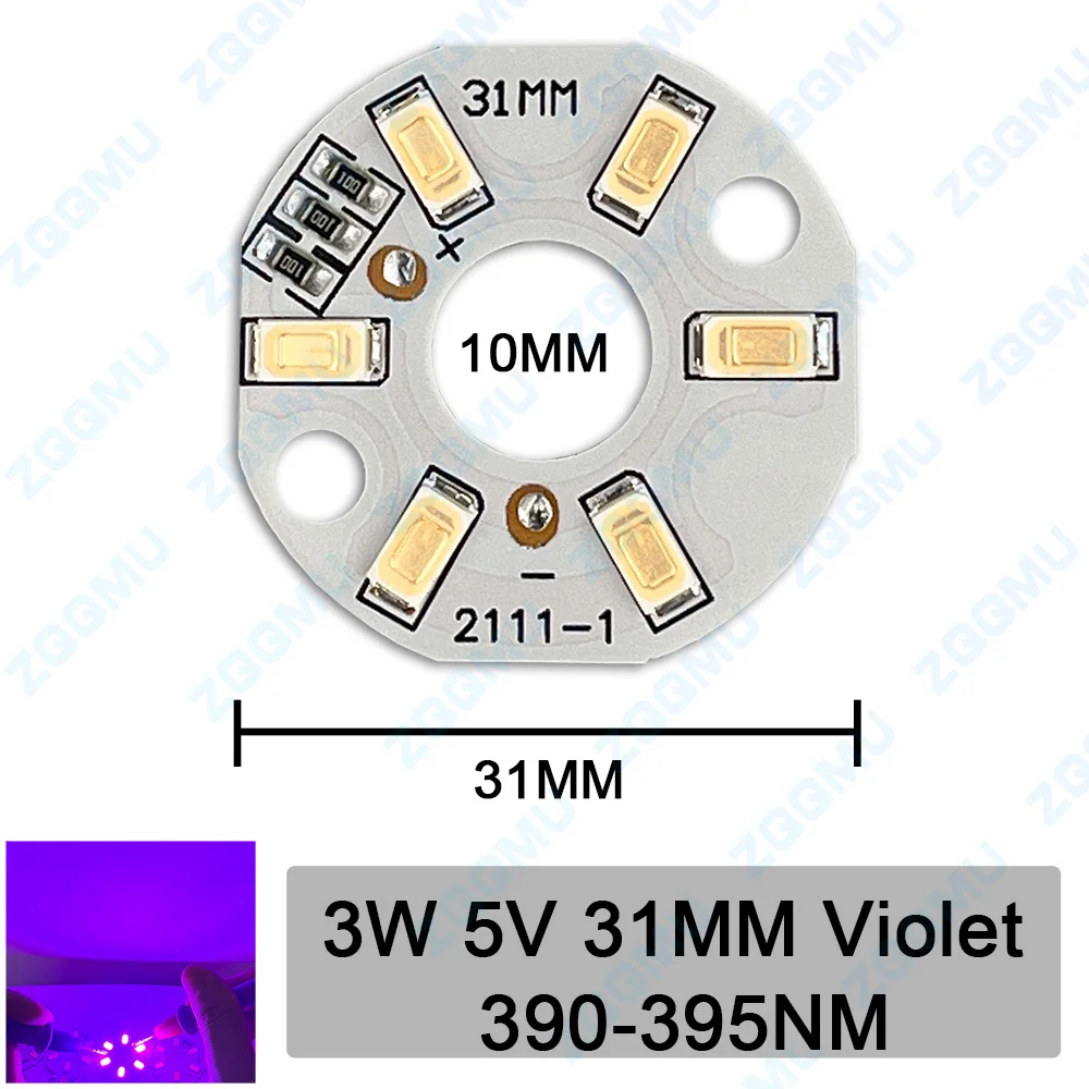 10PCS DC5V 3W 5730 SMD LED Round Lamp Beads Red Green Blue White Warm Pink Purple For DIY 3D Printed Lights USB Bulb Holder Chip image 4
