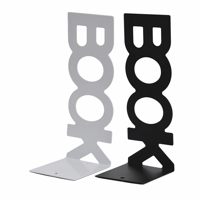 2Pcs Classic Decorative Bookend Magazine Baffle Stylish Standing Bookend with 4 Nonskid Mats Heavy Duty Book Holder