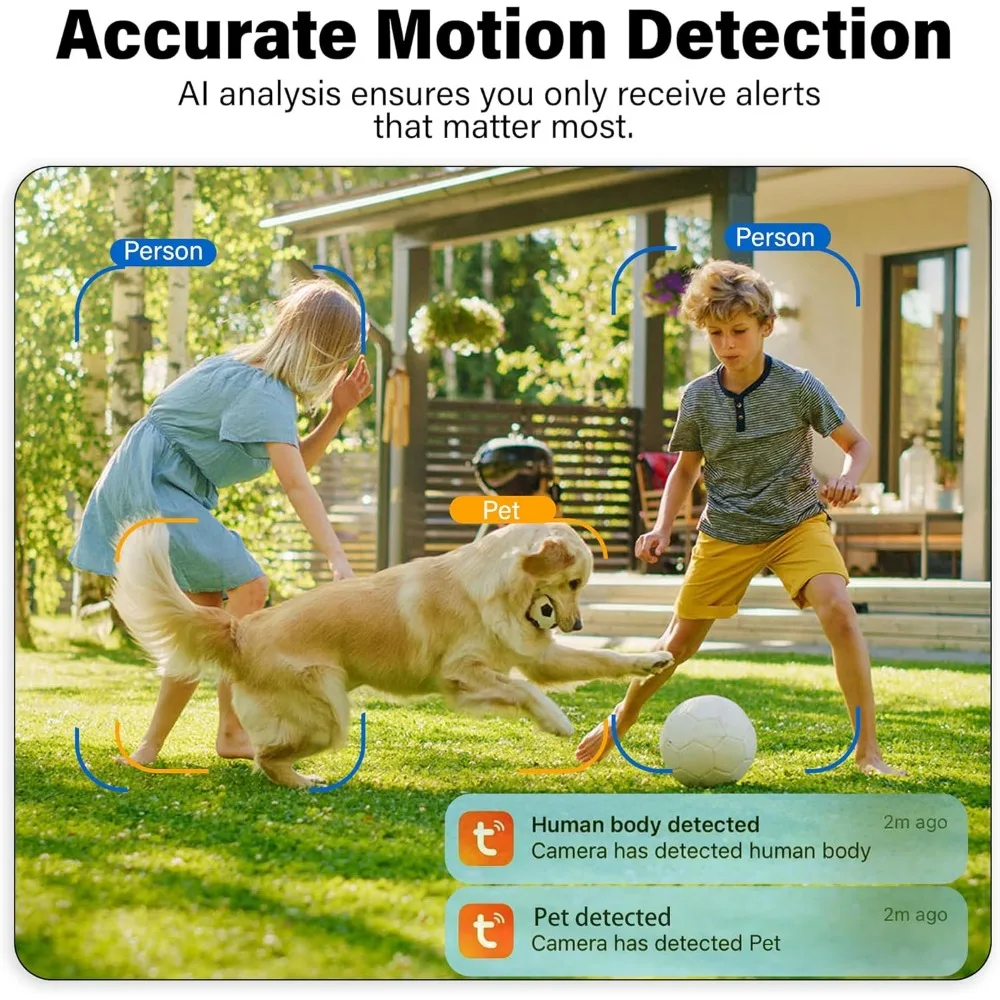 câmeras de segurança sem fio, estilo bala externa, pacote com 4, branco