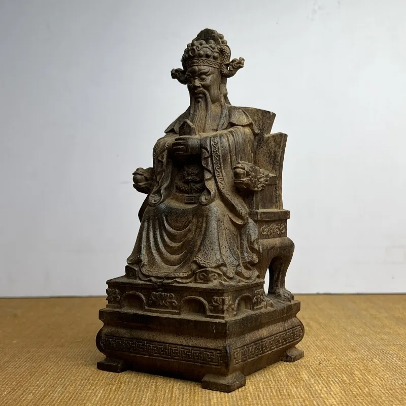 Hand-Carved Agarwood Dragon God Statue - 7.48