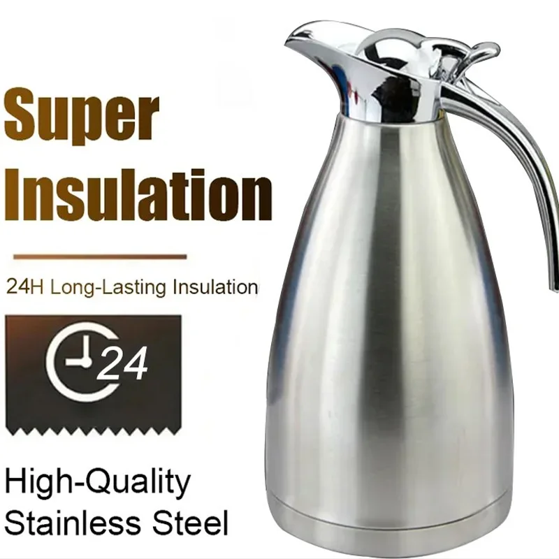 2L Large Double Layer Stainless Steel Thermos Bottle Home Bar Thermal Flask Kettle Tea Coffee Hot Water Jug Insulation Pot