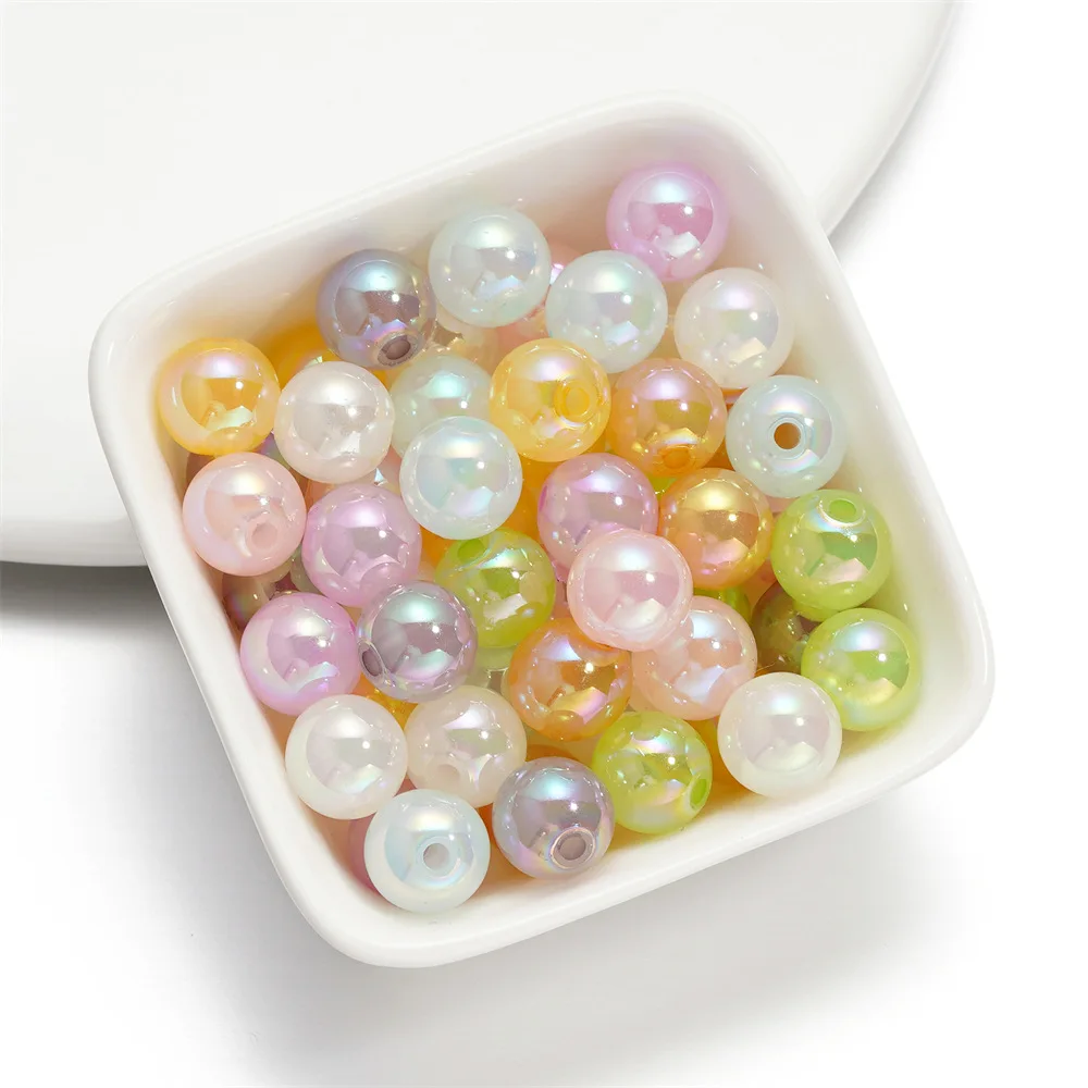 10pcs Hot Selling 14mm Acrylic Round Bead jelly, Loose Straight Hole Bead DIY Mobile Phone Chain Material Accessories Wholesale