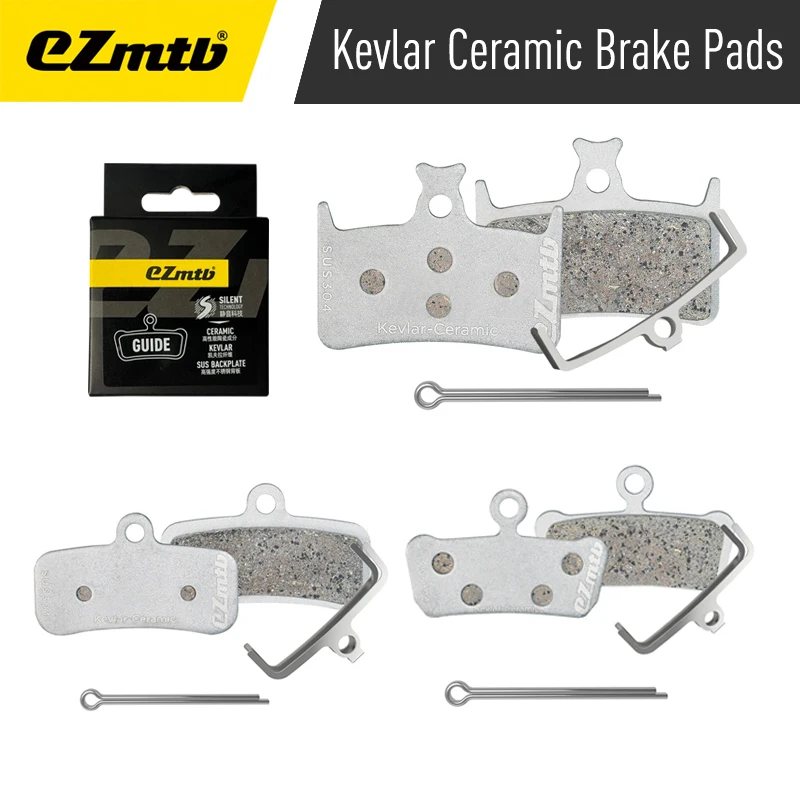 EZMTB Silent Kevlar Ceramic Bicycle Brake Pads MTB Road Bike for Shimano Magura Sram Maven Avid Hope Hydraulic Brake Disc Pads