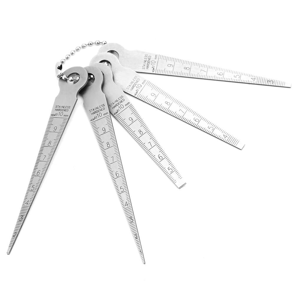 أداة قياس المحسس 1 مجموعة الفولاذ المقاوم للصدأ لحام تفتق المحسس قياس الحكام ثقب أداة التفتيش 10 مللي متر مقياس المحسس الفجوة غيج #5