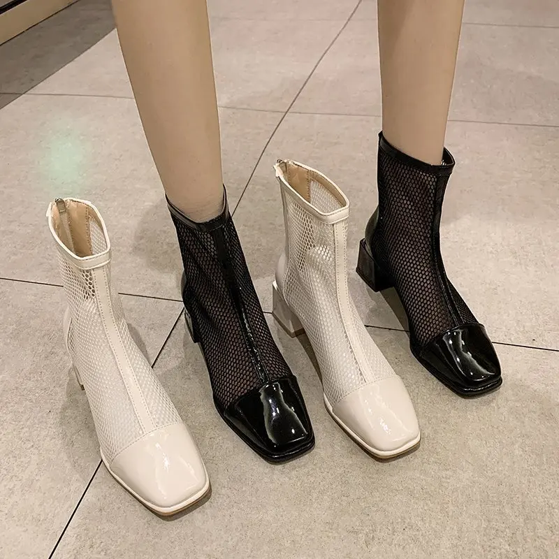 

Fashion Chelsea Boots Women All-match Casual Ankle Boots Woman Shoes Platform Ladies Modern Boots Summer Breathable Classics