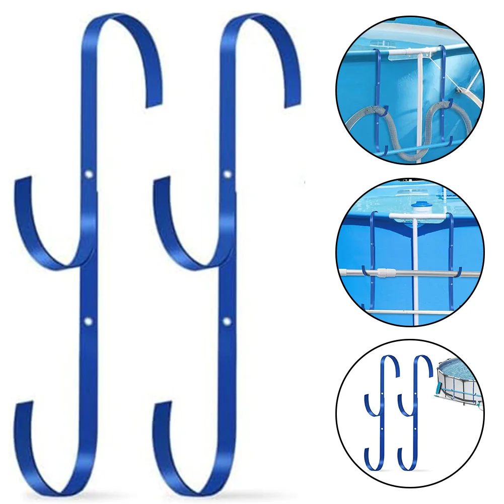 2PCS Pole Hook Portable Vacuum Hoses Leaf Rakes Aluminum Alloy Multipurpose Organizer Swimming Pool Hanger