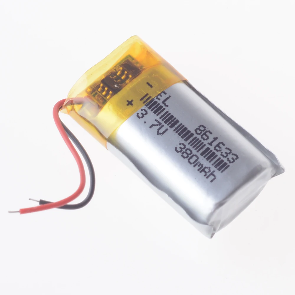 3.7V 380mAh 861633 Rechargeable Lipo Polymer Li-ion Battery