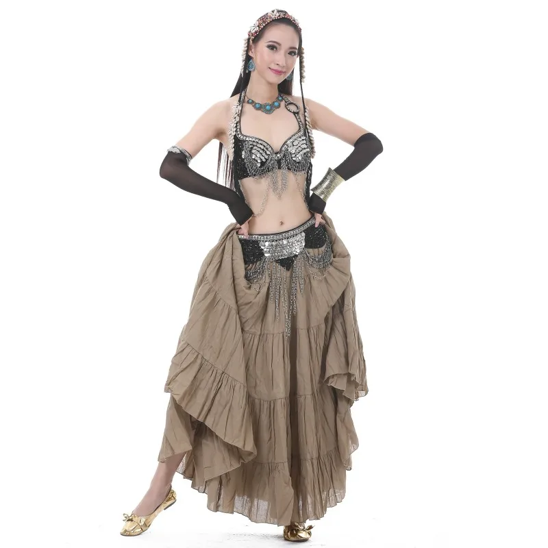 Dancer 16 Meters Tribal Skirt Tribal Dance Skirt Belly Dance Big Swing Skirt Belly Dance Linen Dance Skirt Uniform Costume