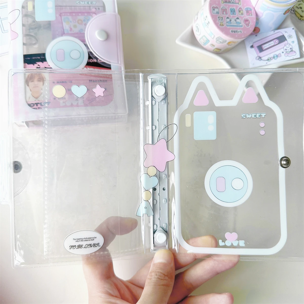 Imagem -05 - Minkys Kawaii Cat House Binder Notebook Planejador Notebook Kpop Photocards Coletar Livro Papelaria Escola Escola