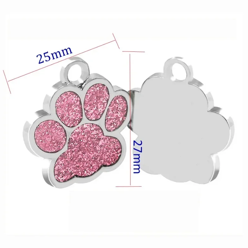 Not engraved Dogs Cat Puppy Collar Nameplate Pet Accessories Bulldog 1Pcs Paw Blank Decoration Color Id Anti-loss Plate Alloy