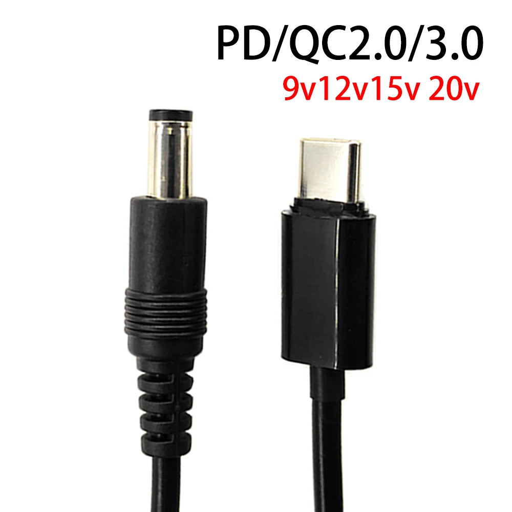 PD/QC2.0/3.0 Type C to DC 9V 12V 15V 20V Decoy Trigger Transfer Charging Cable For Wireless Router Laptop 5.5*2.1mm 5.5x2.5mm