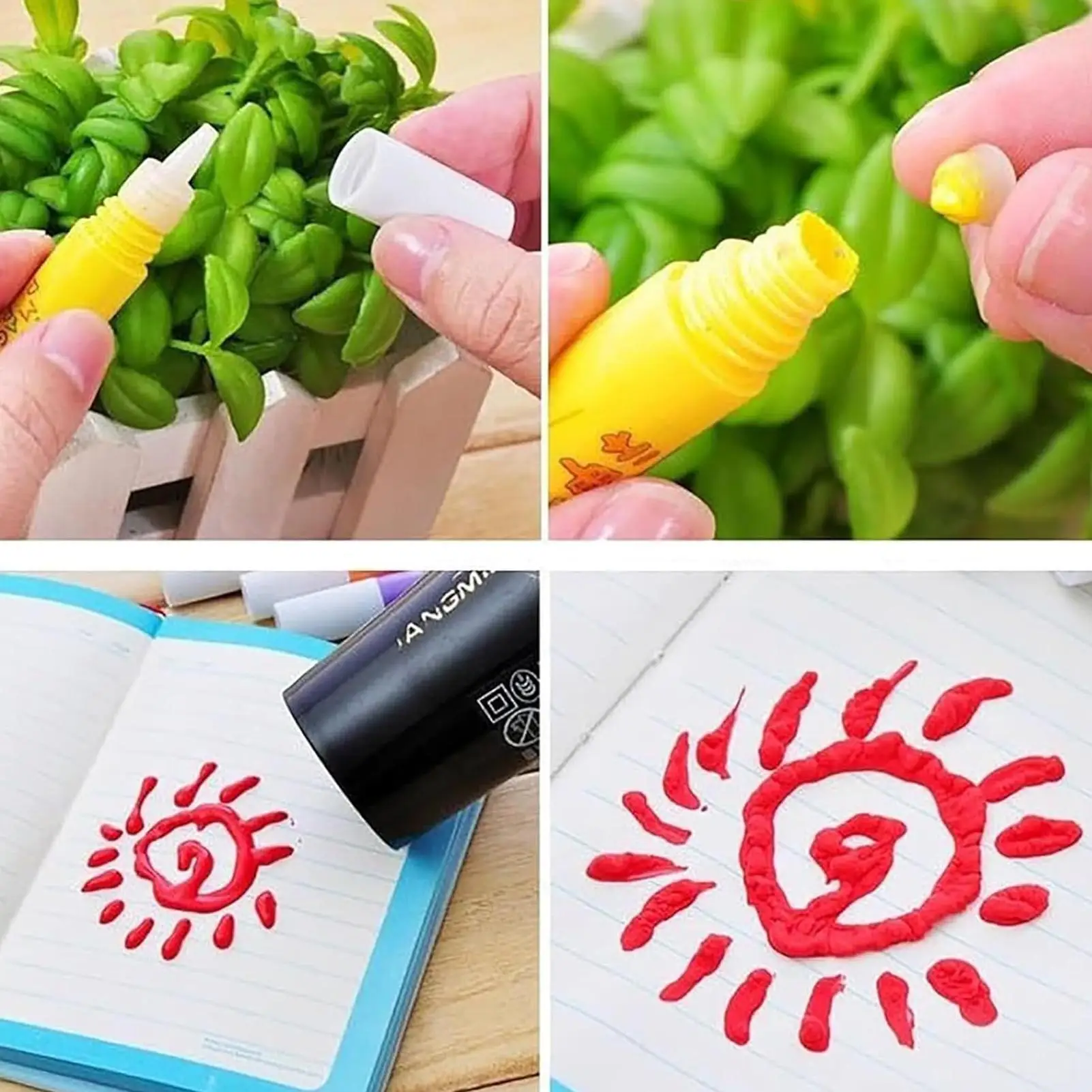 2set Diy Bubble Popcorn Drawing Pens Magical Puffy Pens 6 Color Puffy Bubble 3d Art Pen Creative Markers For Children Drawing view 5
