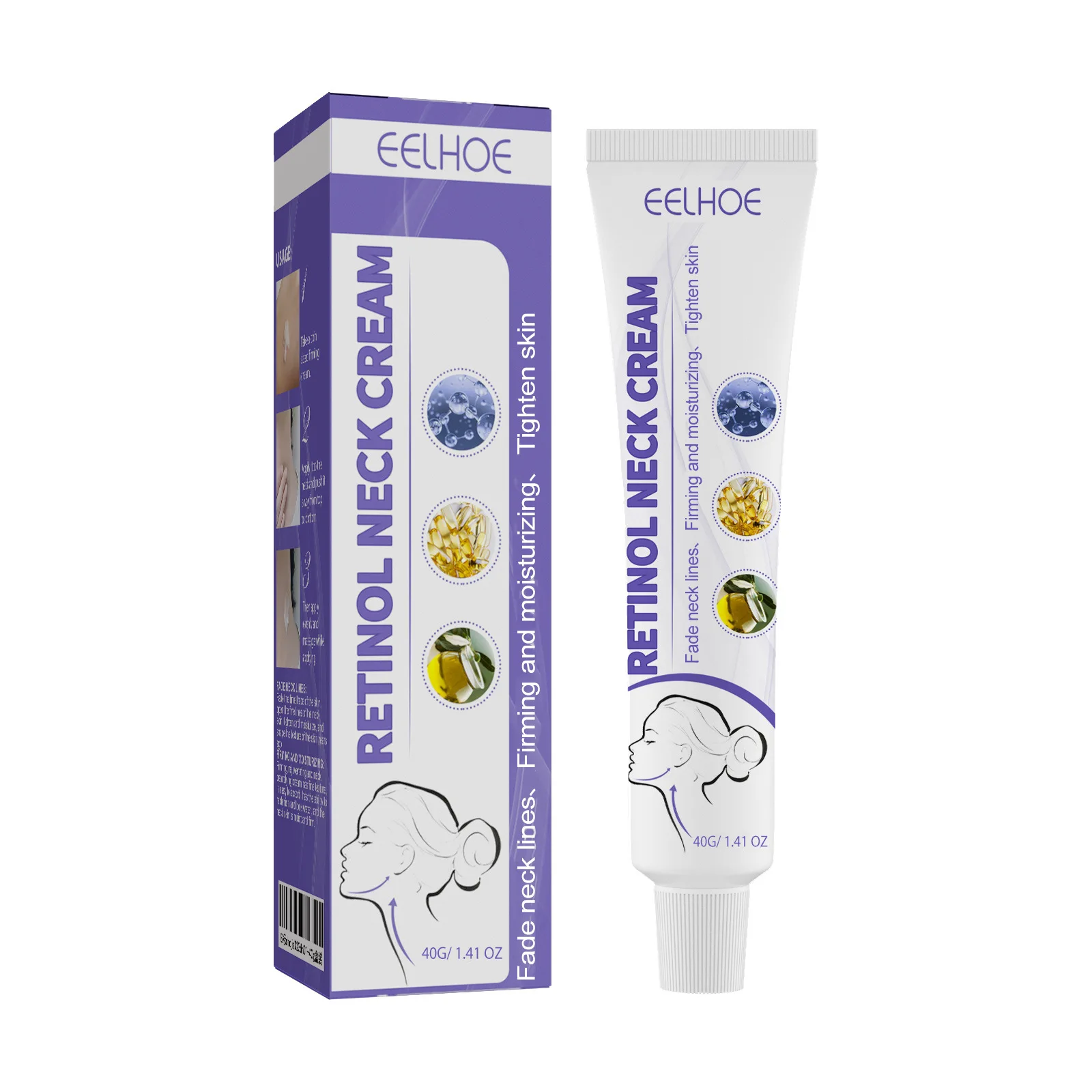 Crema para el cuello con Retinol, masaje para el cuello, desvanece las líneas finas, hidrata y reafirma la piel del cuello, cuidado de la piel