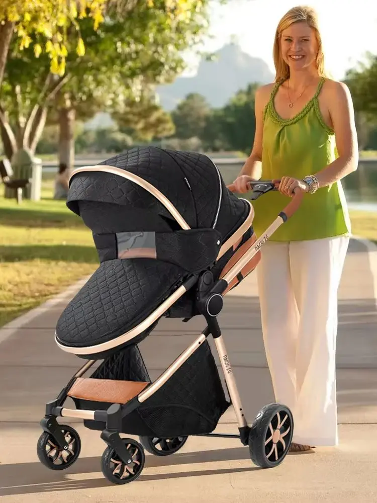 Leichter Kinderwagen mit Ofenfunktion, Rädern und Zubehör, 3-in-1 Kinderwagen, Leichter Babywagen, Baby-Kinderwagen für Neugeborene