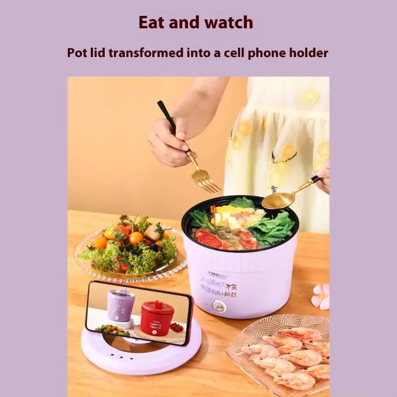 

D0AB электрическая плита многофункциональная кастрюля с антипригарным покрытием сковорода для общежития офисная портативная