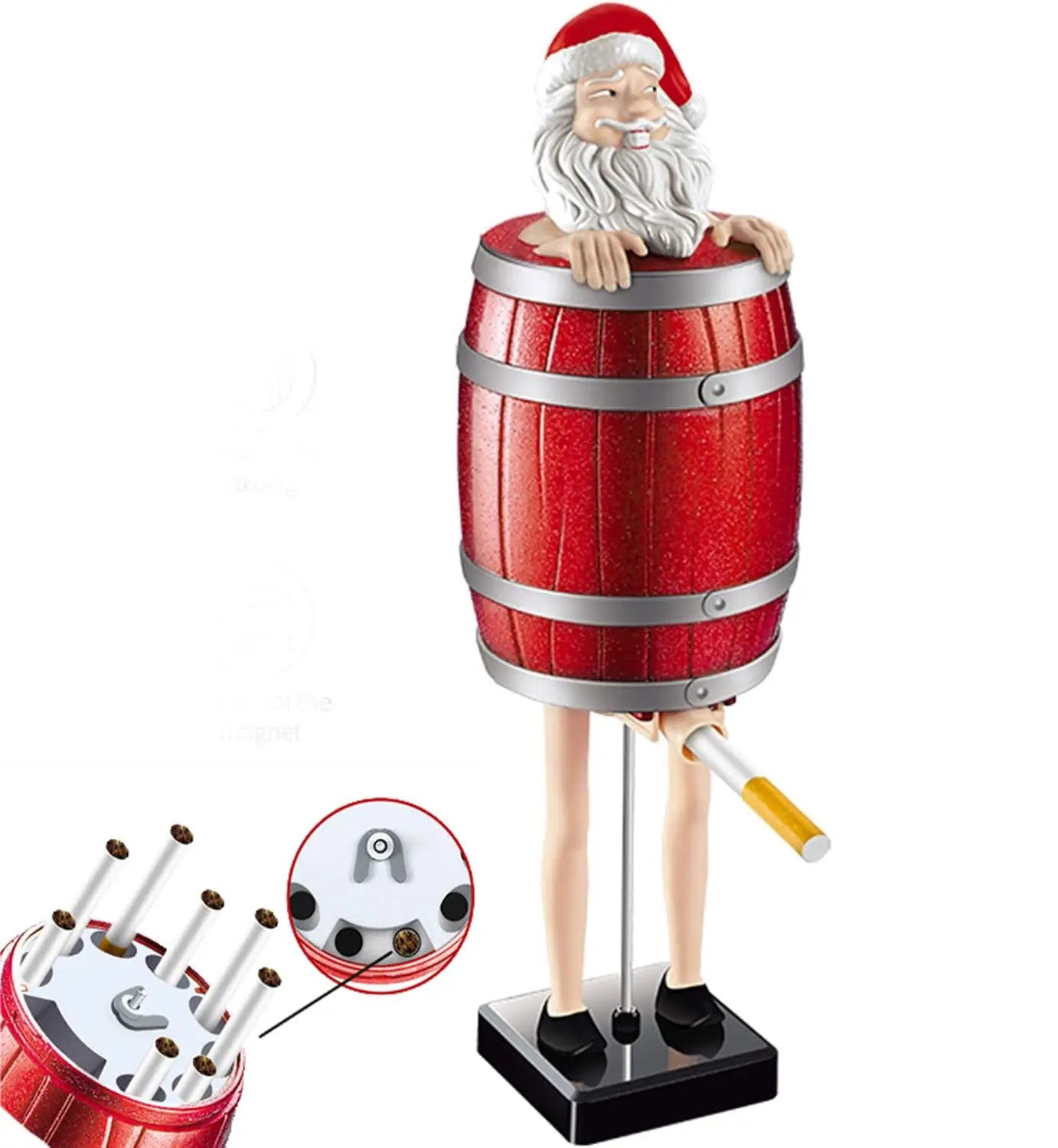 Funny Cigarette Dispense Santa Claus Figurine Statue Cigarette Holder Case for Christmas Party Home Decor for King Size