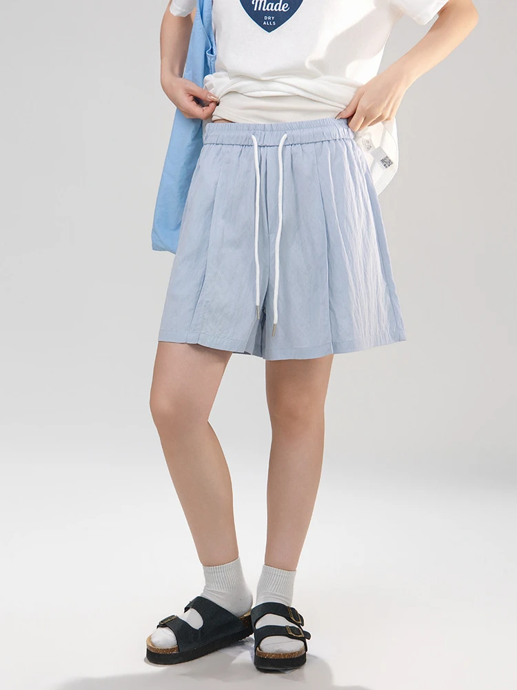 

Blue A-Line Wide Leg Short Pants Women's Summer Slimming High Waist Simple Style Loose Fit Casual Trousers Breathable Comfort...