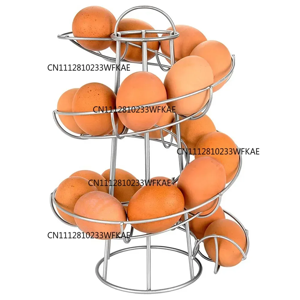 Egg Spiraling Dispenser Rack Egg Storage Organizer Holder Multi Function Steel Store Black Display Iron Art for Kitchen